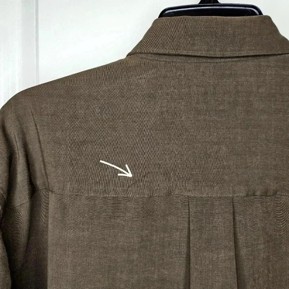 Perry Ellis Mens Chocolate Brown Rayon Poly Blend Button Down Dress Shirt Size M - Picture 6 of 8
